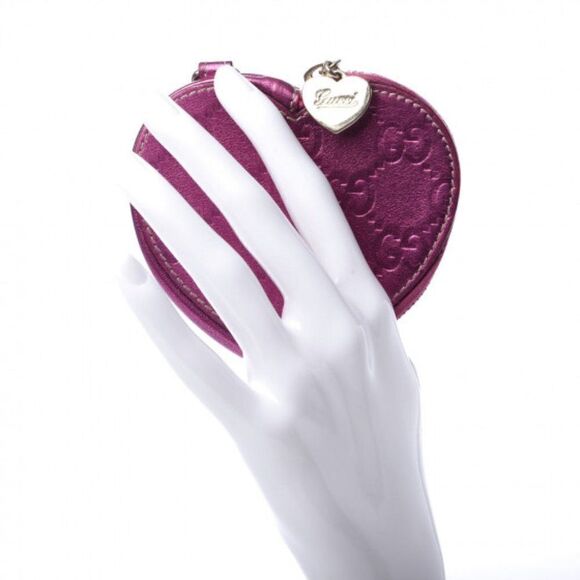 Gucci Guccissima Heart Coin Purse Purple Authentic - Picture 3 of 16